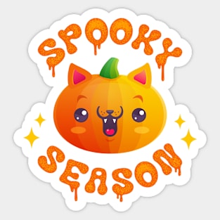 Cute pumpkin cat for Halloween Sticker